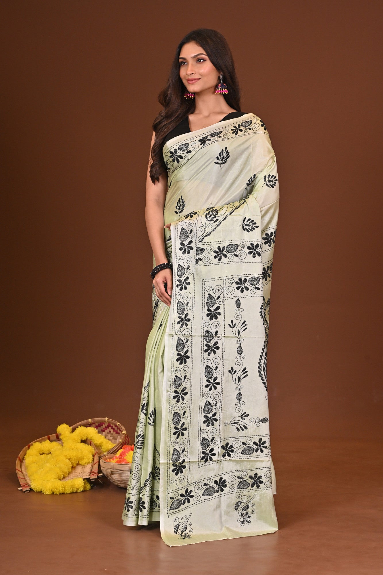 Ankurika Blended Silk Kantha Saree Thumbnail
