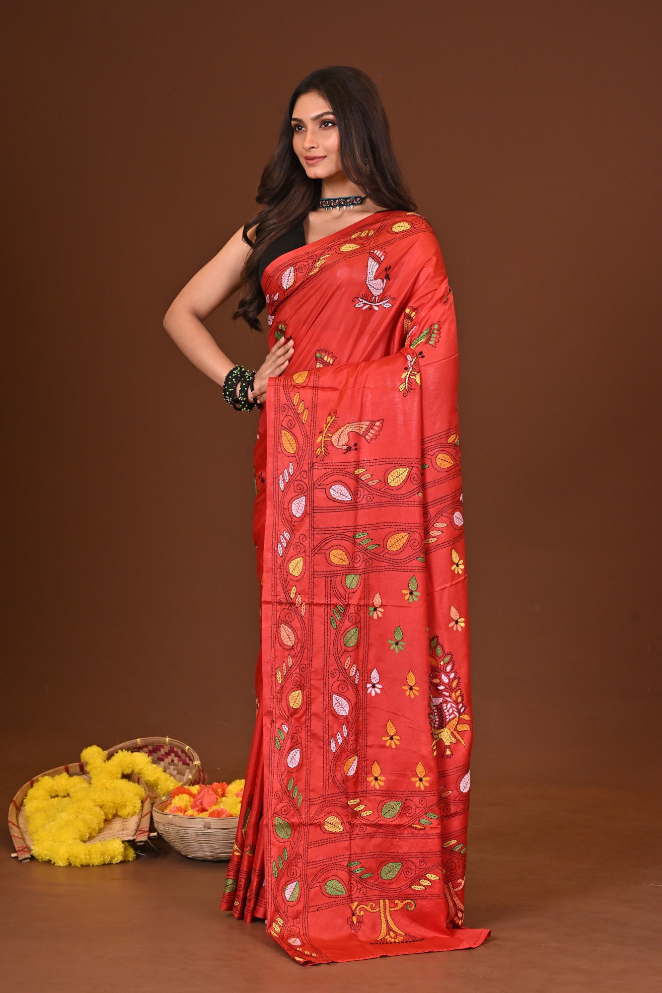 Ashapuri Blended Silk Kantha Saree Thumbnail