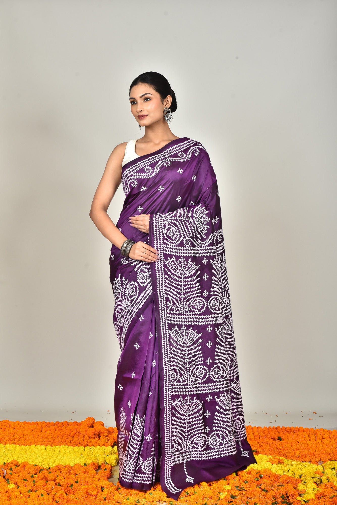 BANGALORE SILK GUJRATI STITCH SAREE