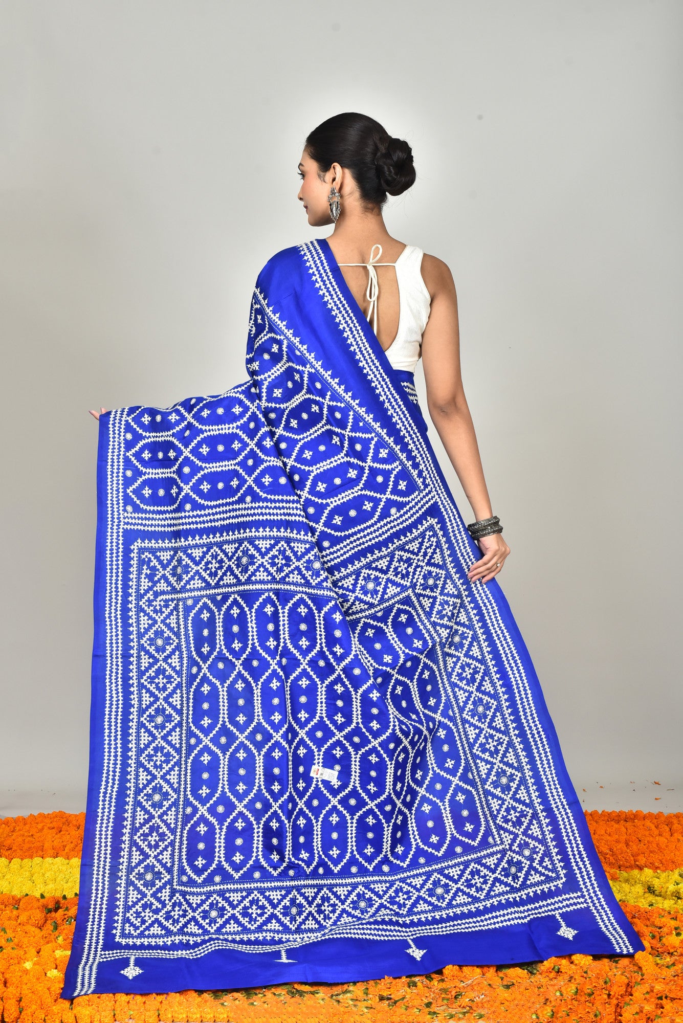BANGALORE SILK GUJRATI STITCH SAREE Thumbnail