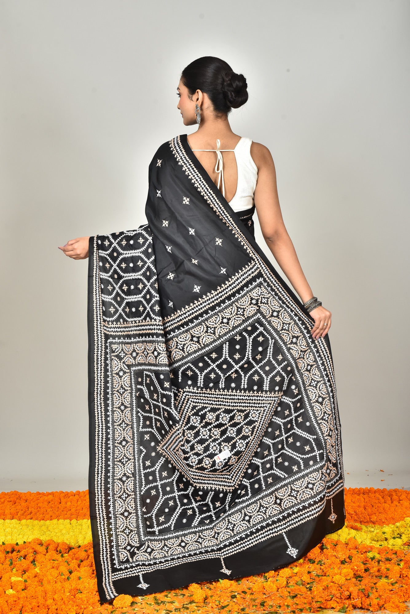 BANGALORE SILK GUJRATI STITCH SAREE Thumbnail