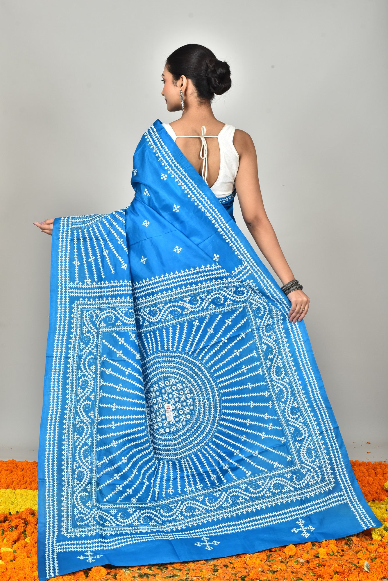 BANGALORE SILK GUJRATI STITCH SAREE Thumbnail