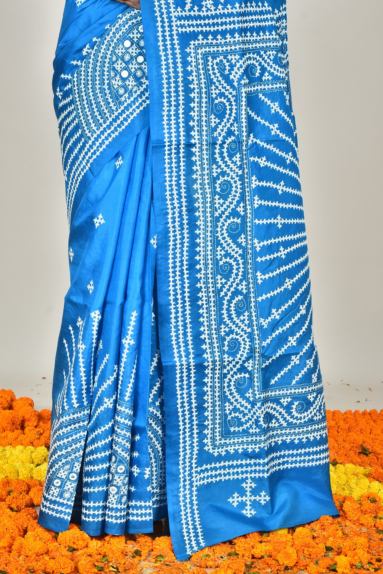 BANGALORE SILK GUJRATI STITCH SAREE Thumbnail