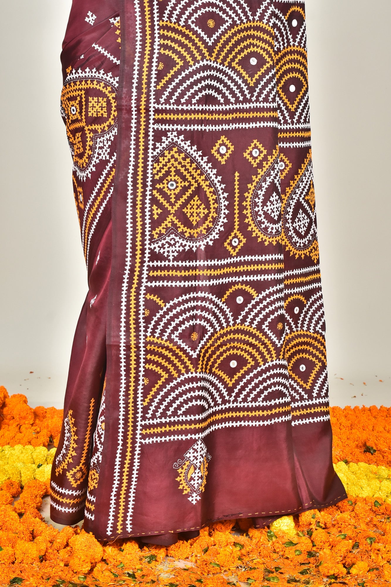 BANGALORE SILK GUJRATI STITCH SAREE Thumbnail