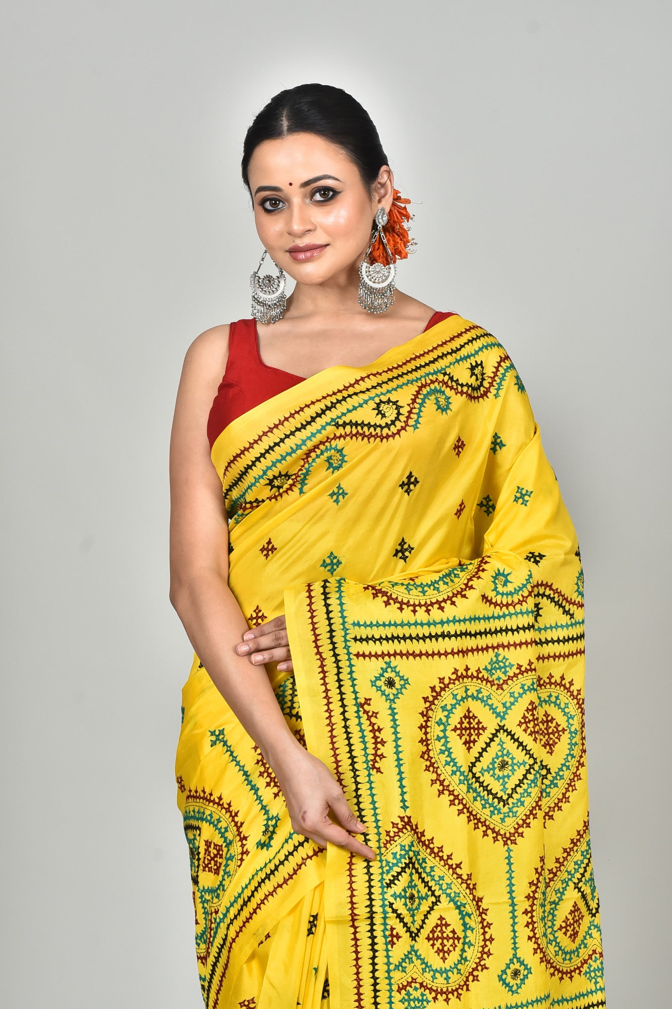 BANGALORE SILK GUJRATI STITCH SAREE Thumbnail