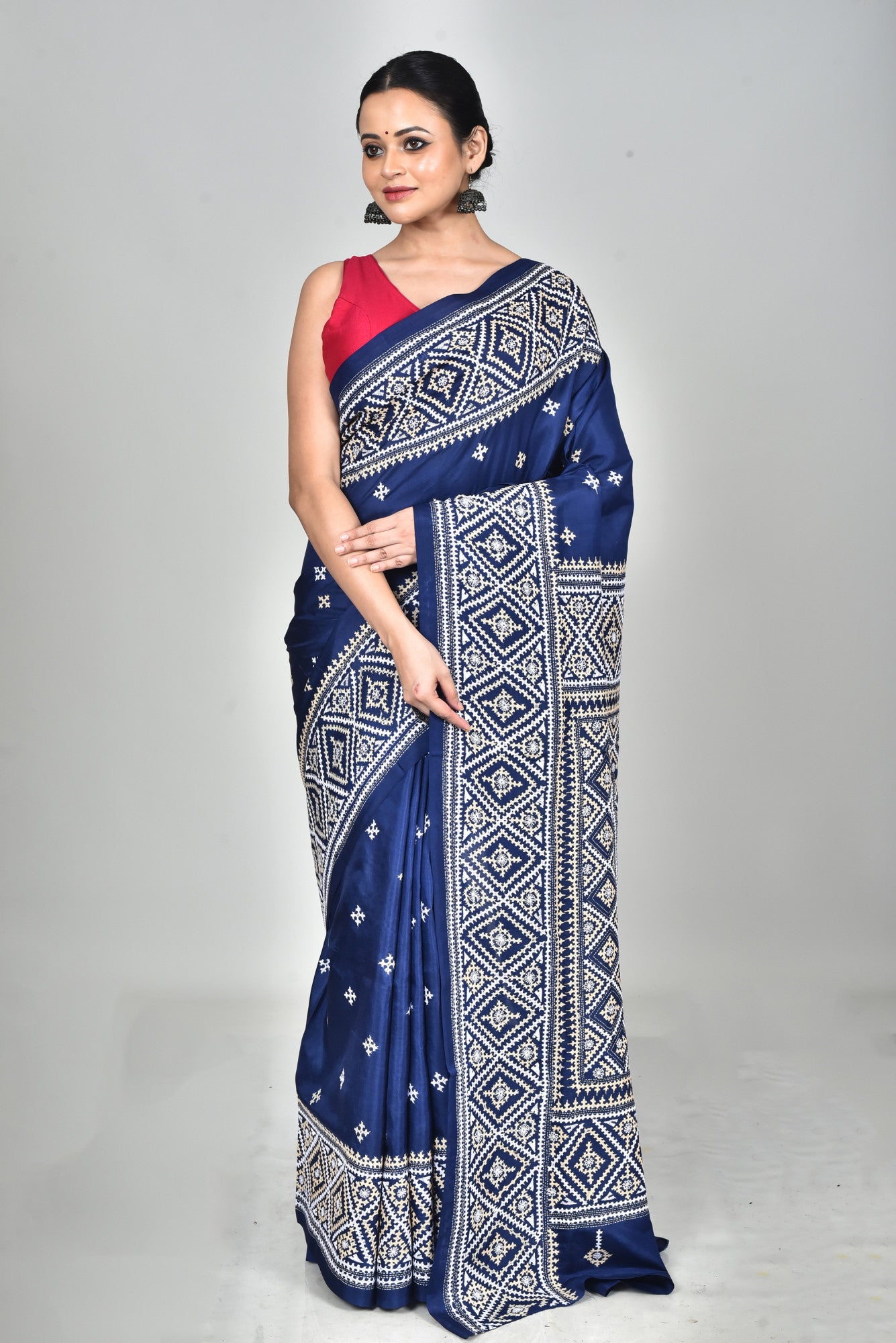 BANGALORE SILK GUJRATI STITCH SAREE