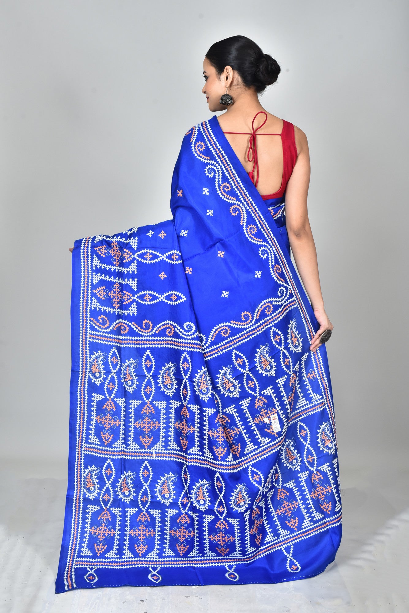 BANGALORE SILK GUJRATI STITCH SAREE Thumbnail