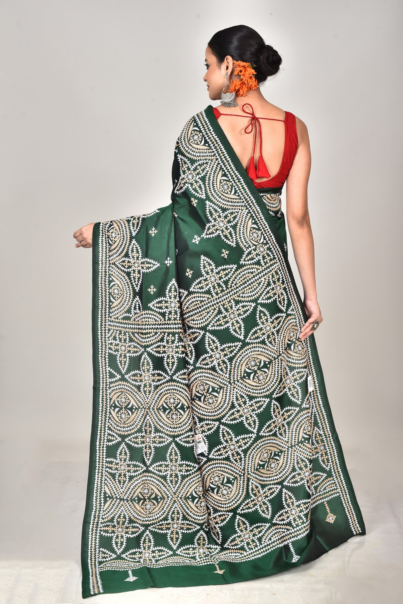BANGALORE SILK GUJRATI STITCH SAREE Thumbnail