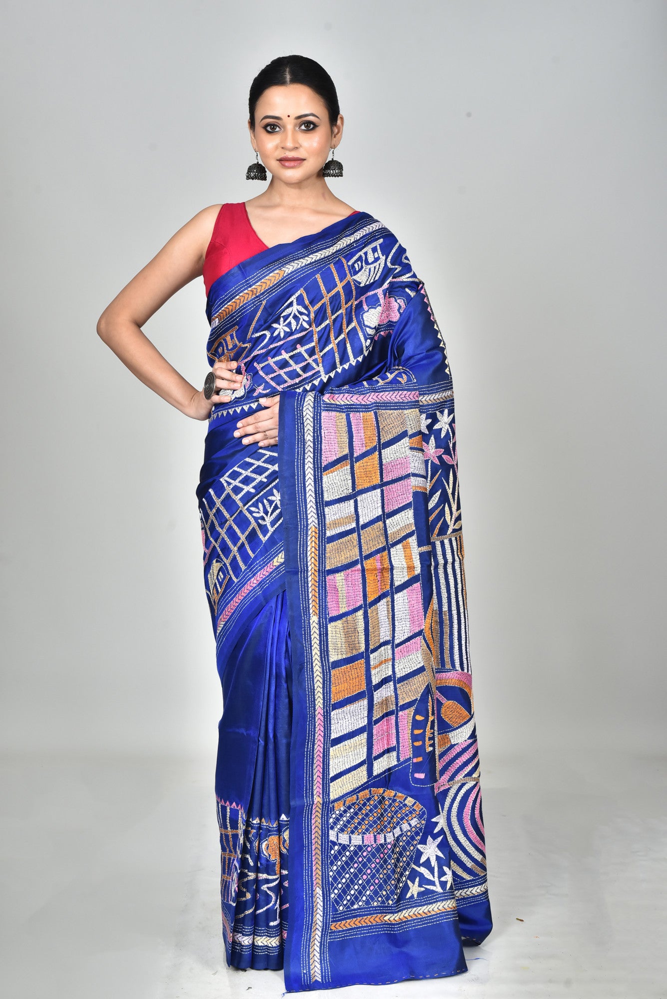 BANGALORE SILK KANTHA SAREE