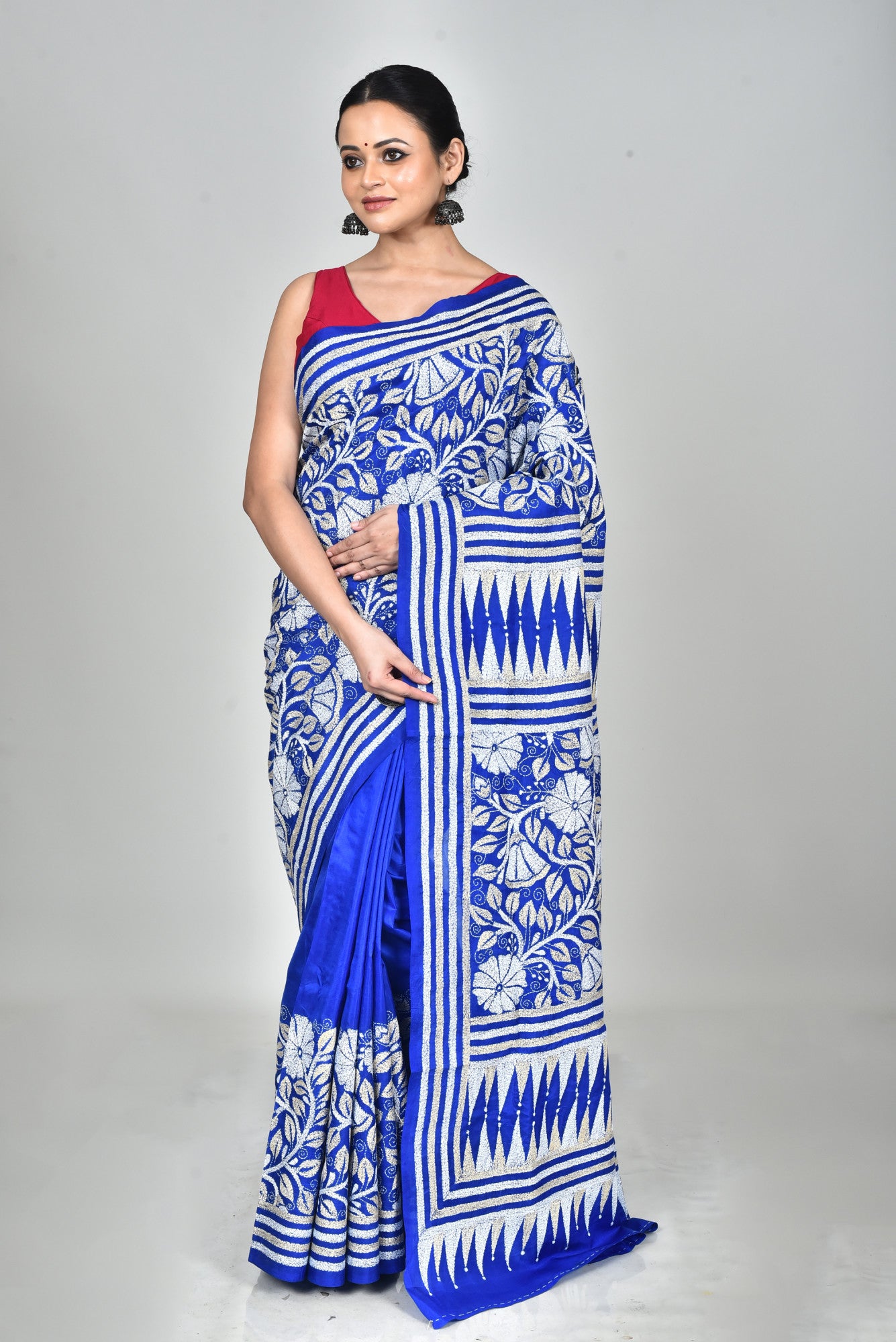 BANGALORE SILK KANTHA SAREE Thumbnail