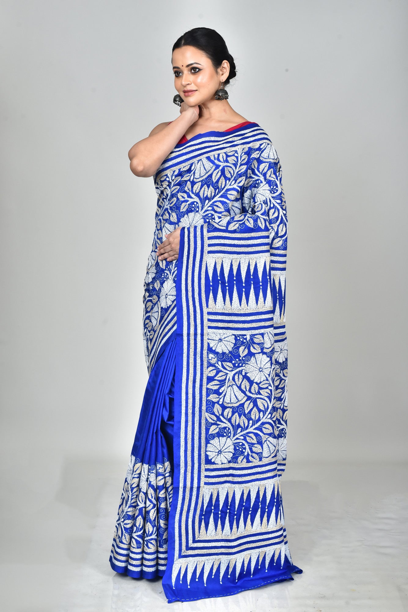 BANGALORE SILK KANTHA SAREE Thumbnail