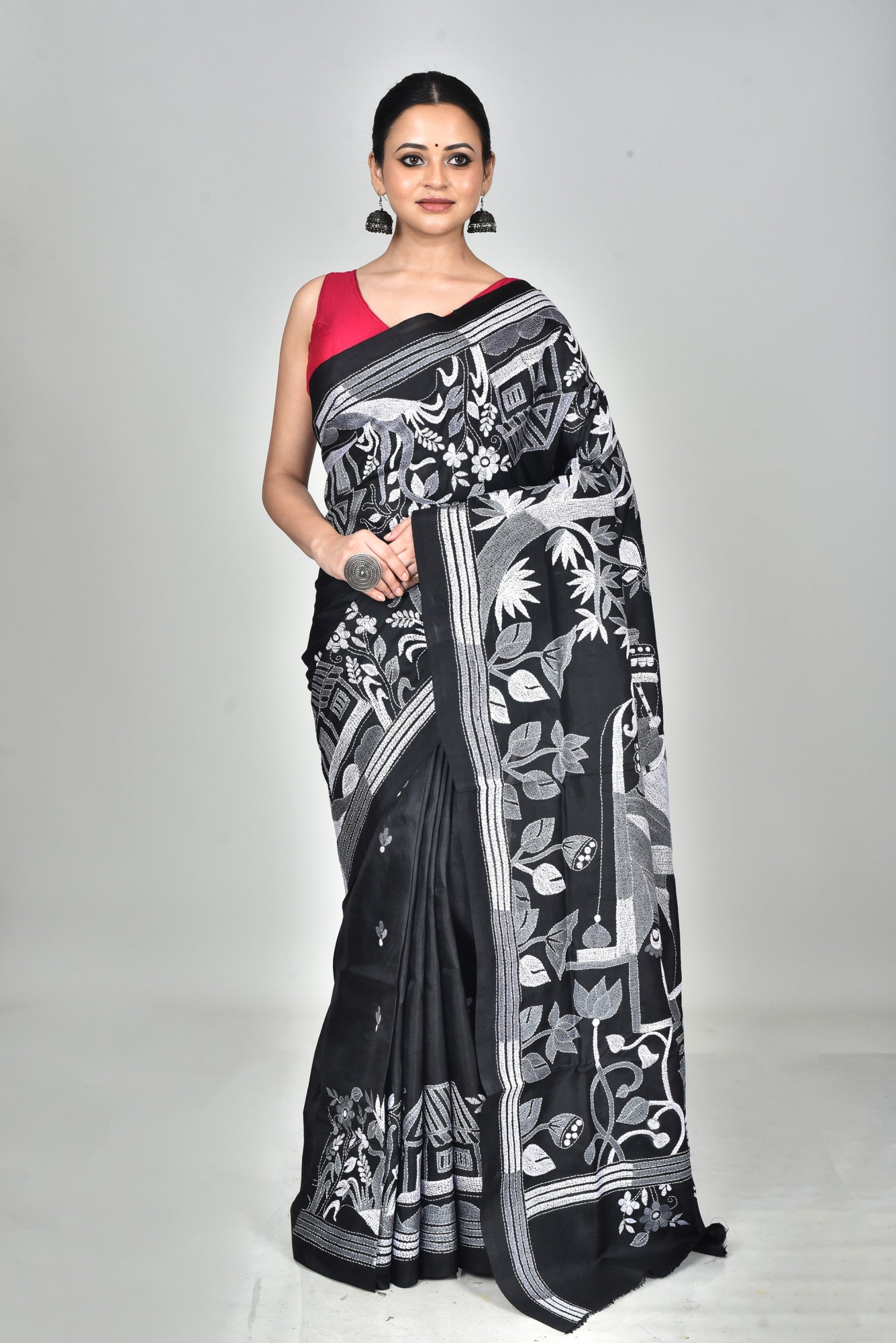 BANGALORE SILK KANTHA SAREE