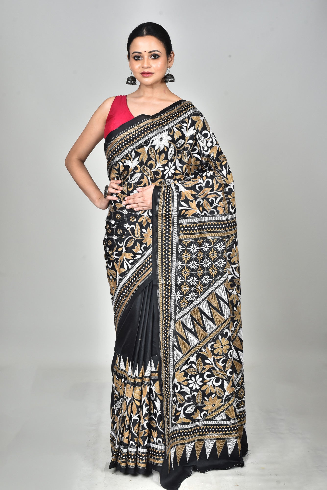 BANGALORE SILK KANTHA SAREE