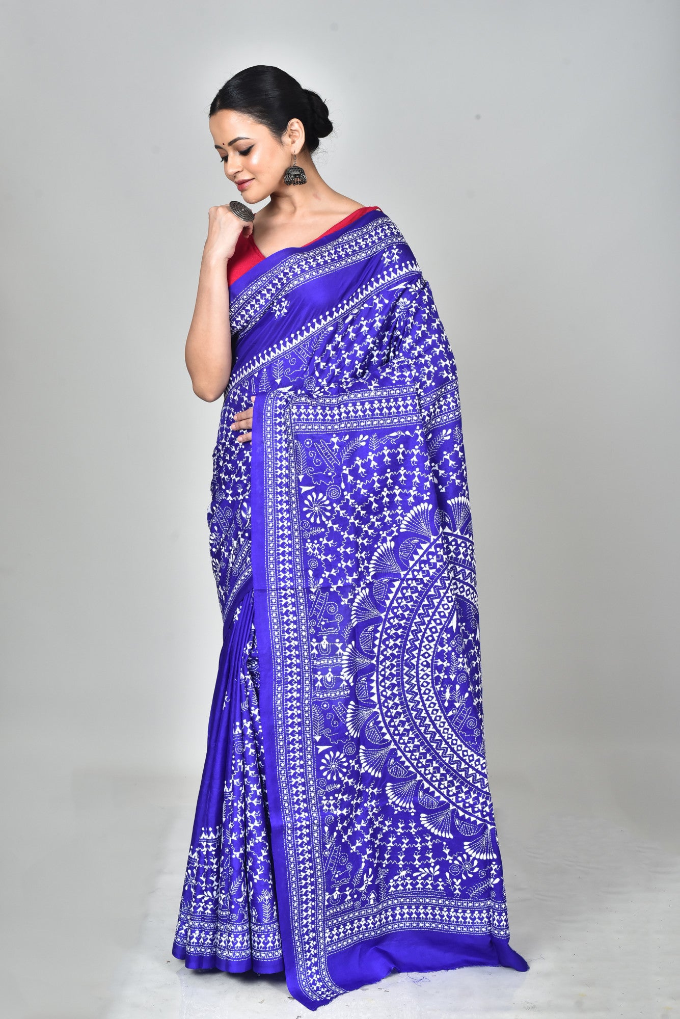 BANGALORE SILK KANTHA SAREE Thumbnail