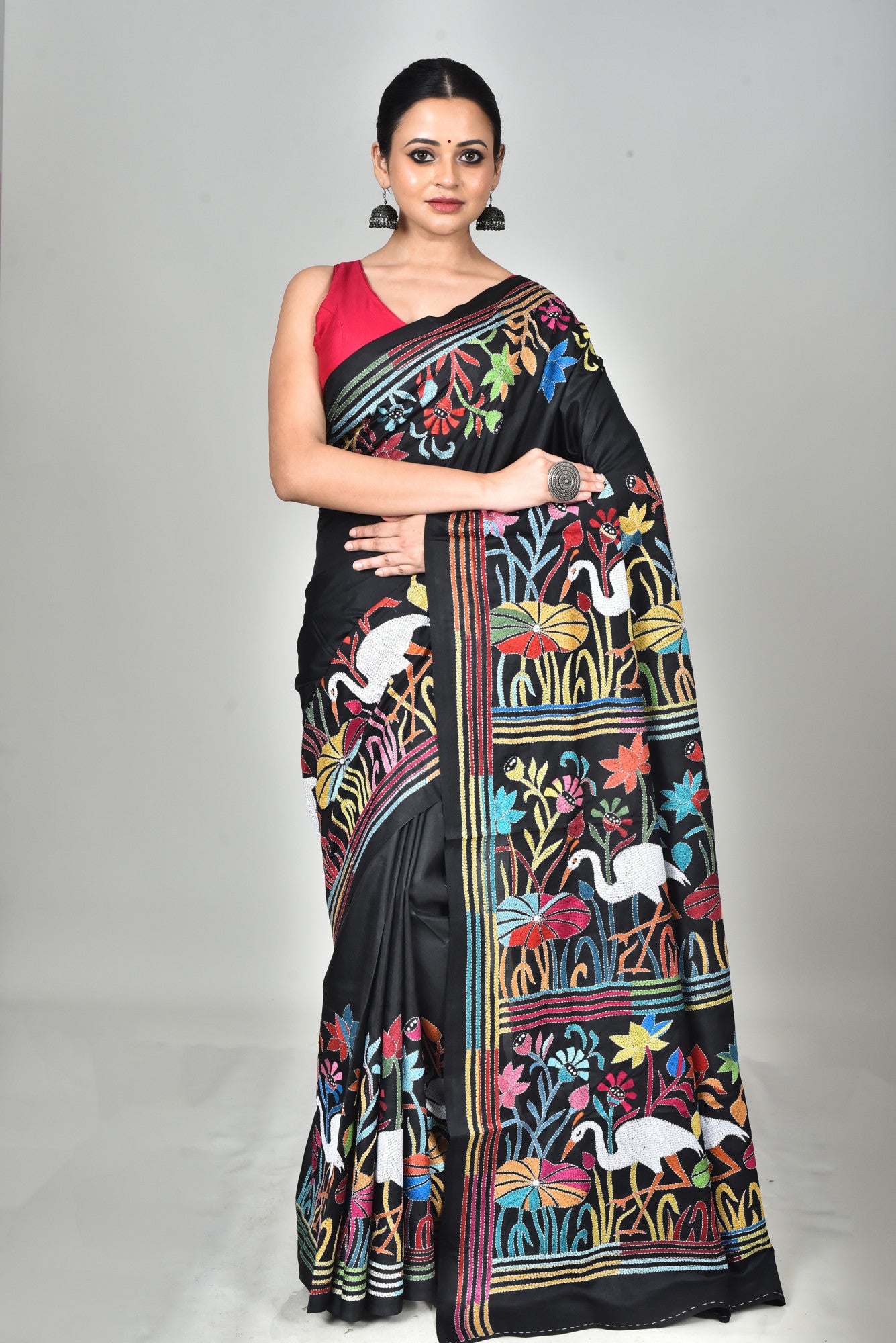 BANGALORE SILK KANTHA SAREE