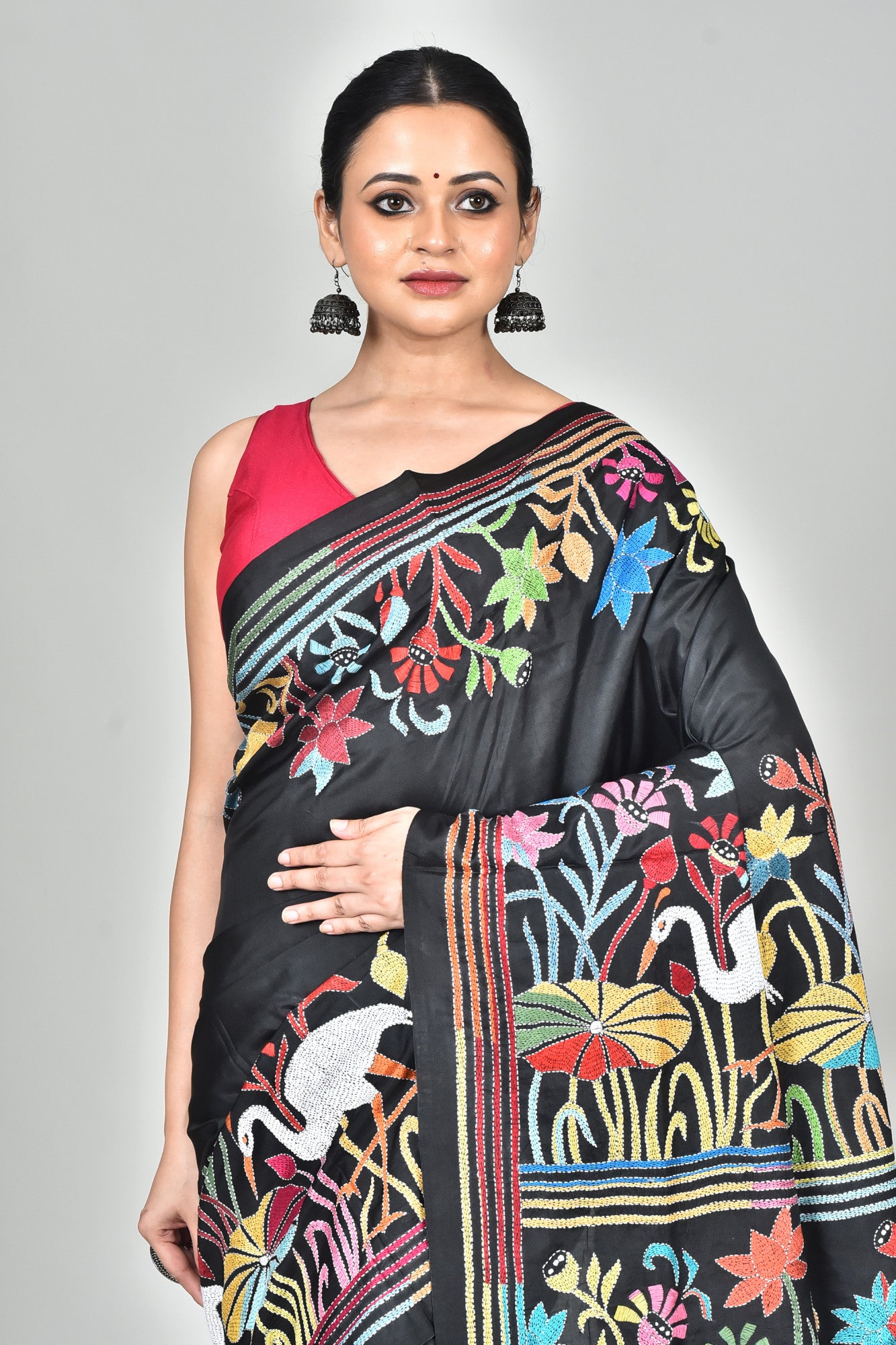 BANGALORE SILK KANTHA SAREE Thumbnail