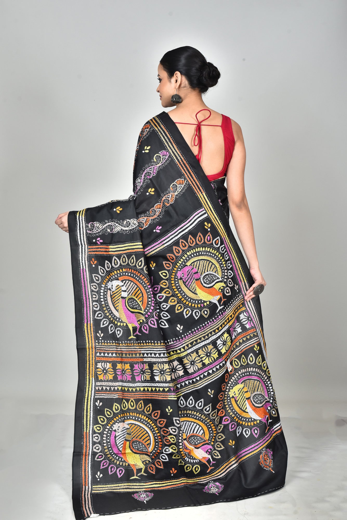 BANGALORE SILK KANTHA SAREE Thumbnail