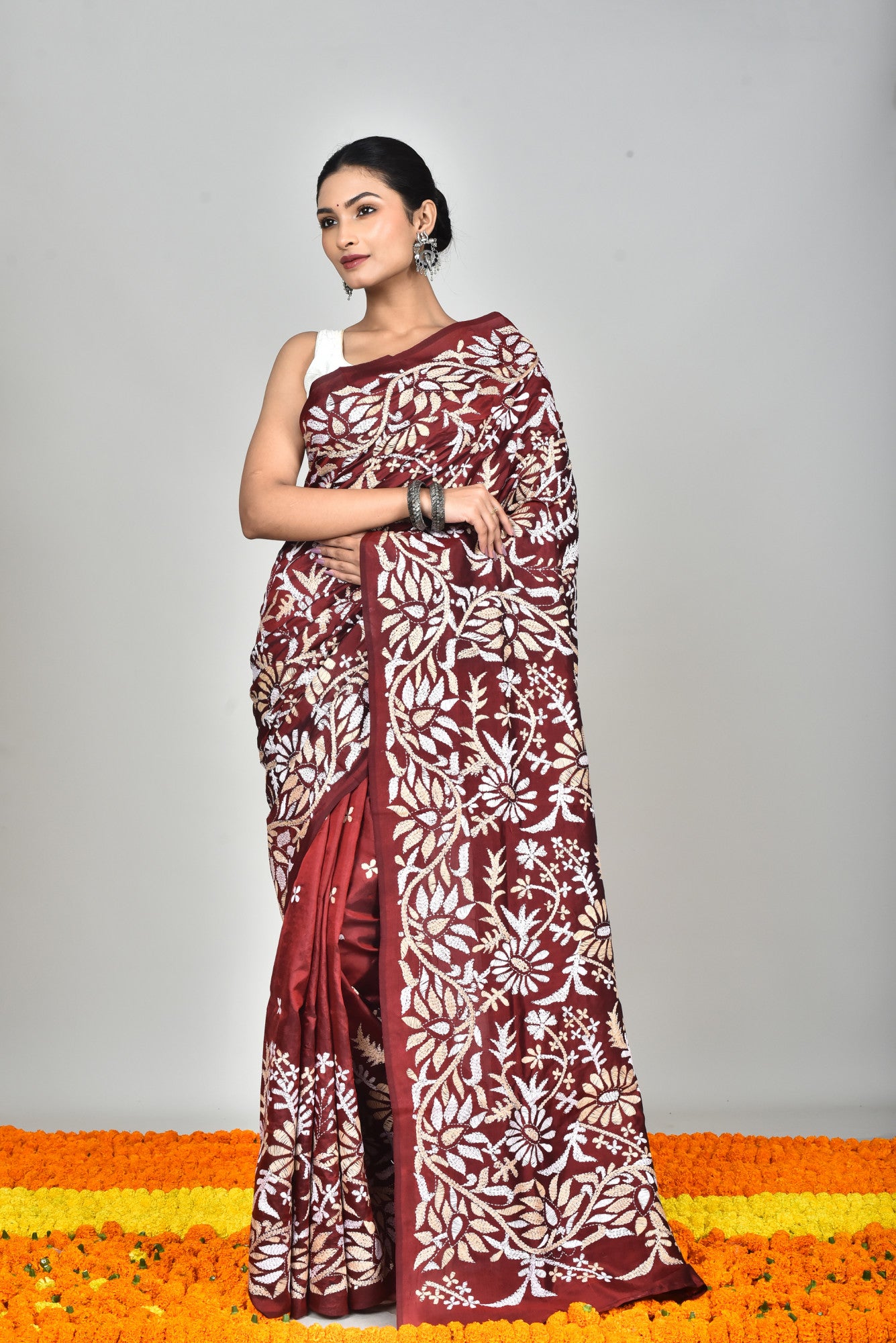 BANGALORE SILK KANTHA SAREE