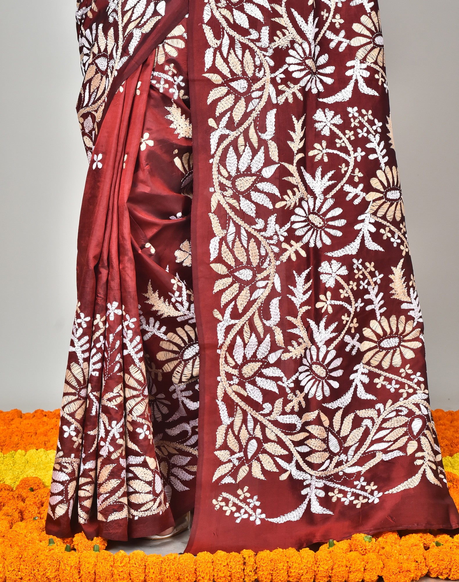 BANGALORE SILK KANTHA SAREE Thumbnail