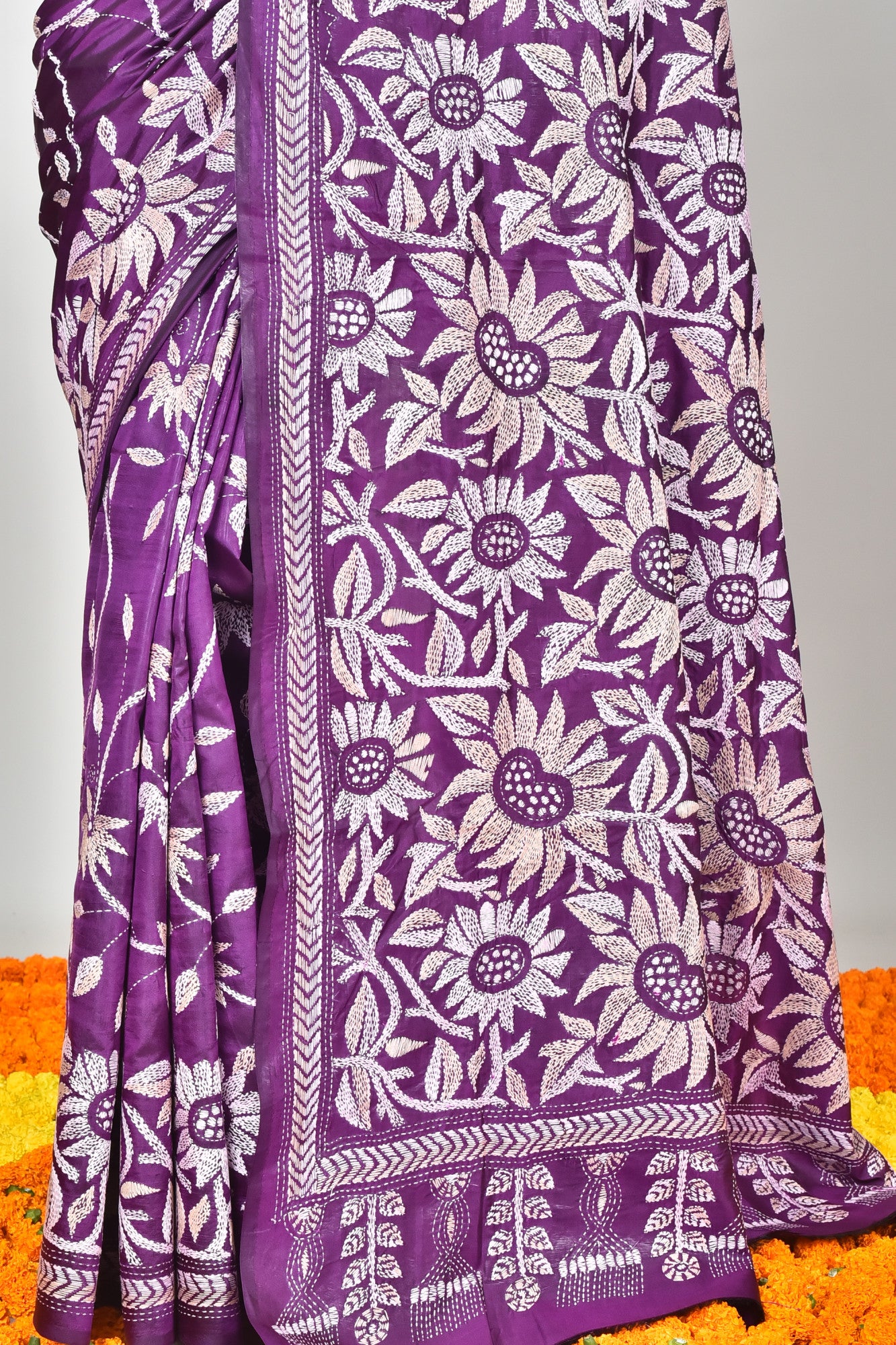 BANGALORE SILK KANTHA SAREE Thumbnail
