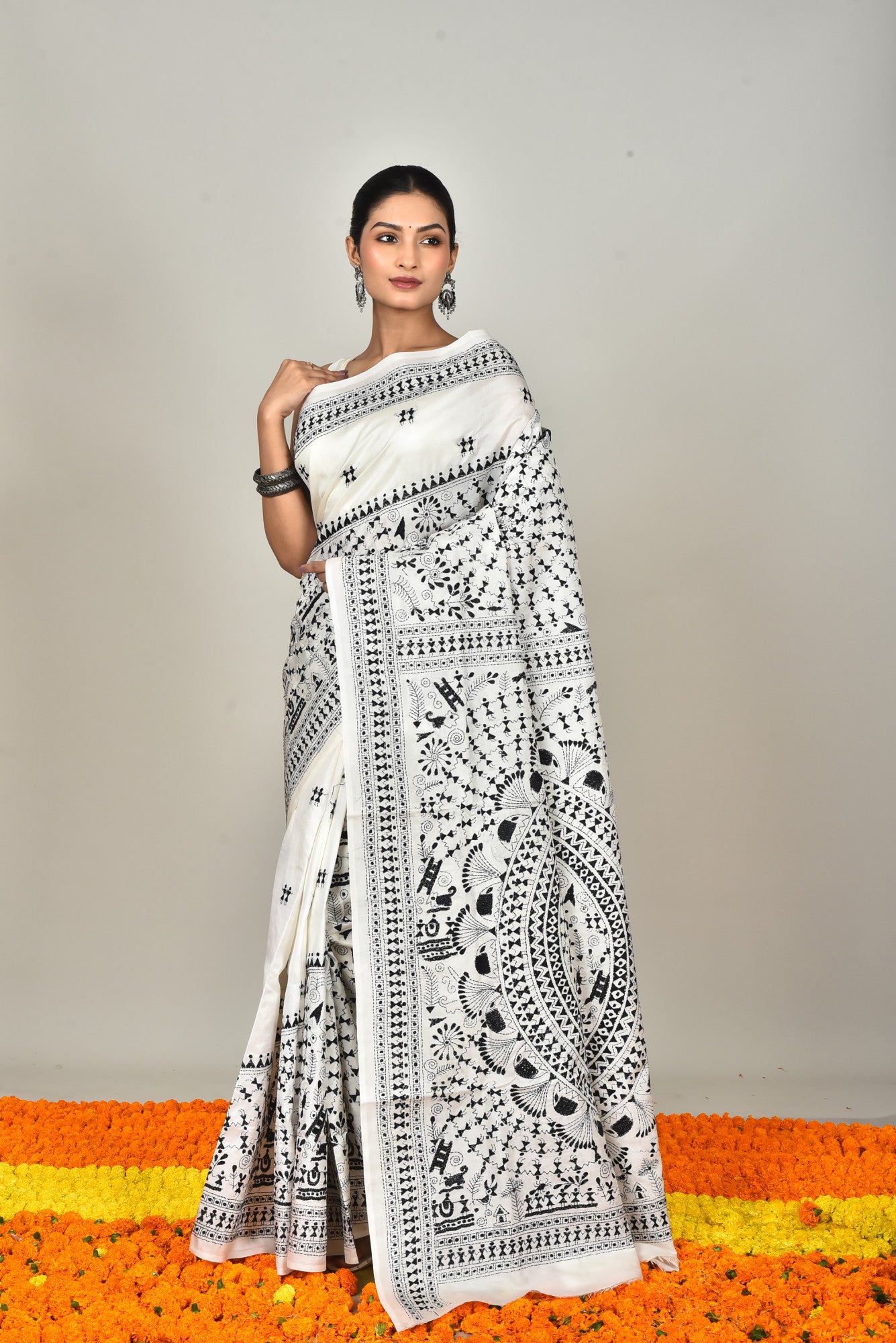 BANGALORE SILK KANTHA SAREE Thumbnail