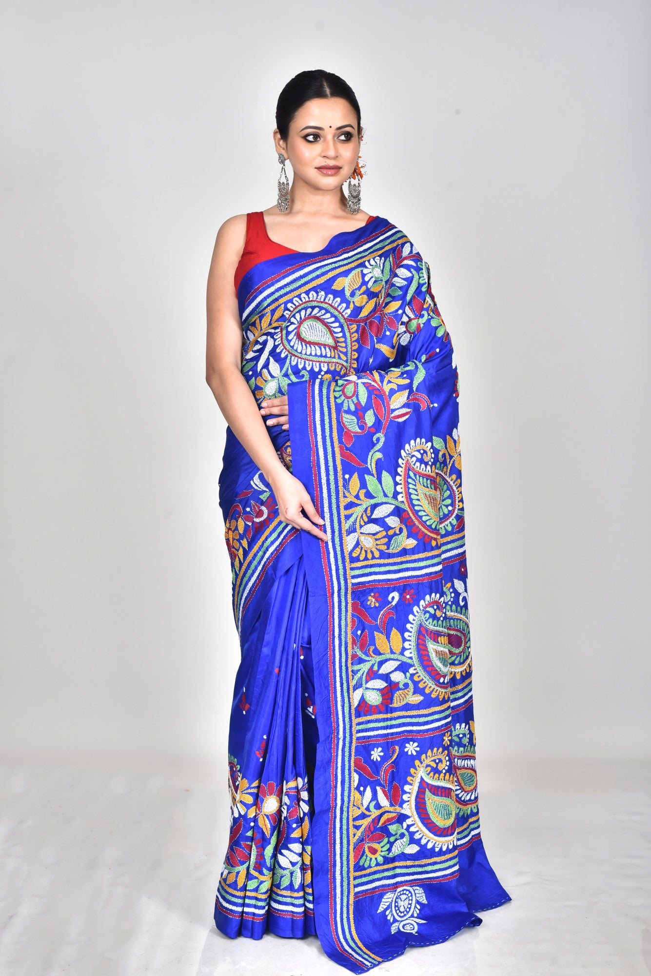 PURE SILK KANTHA SAREE