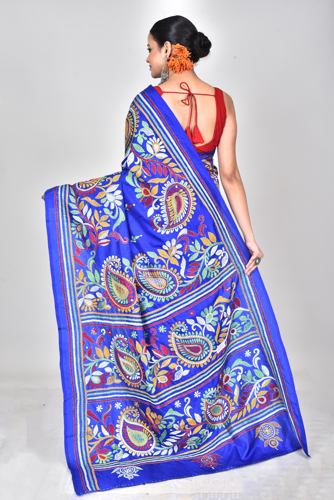 PURE SILK KANTHA SAREE