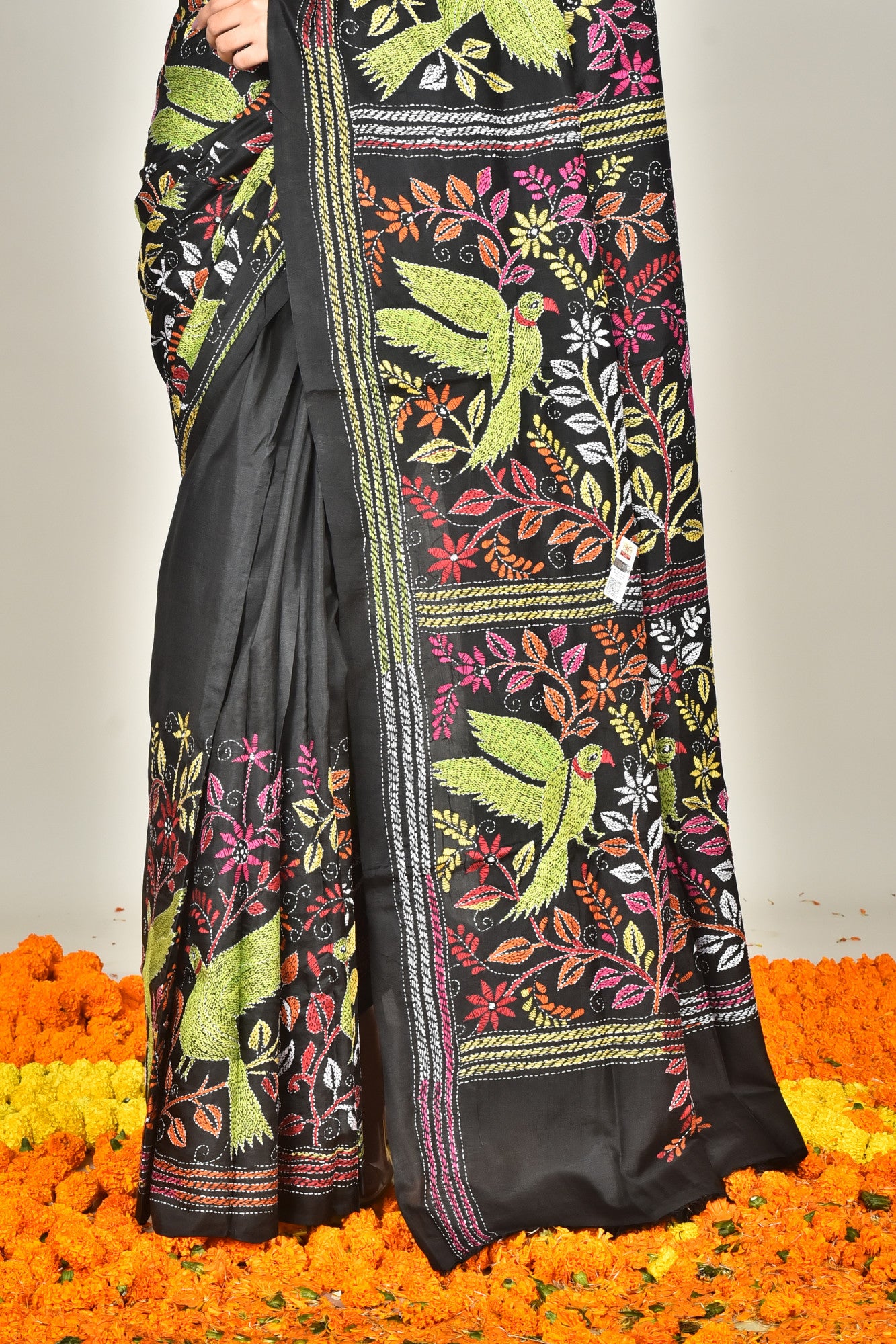 BANGALORE SILK KANTHA SAREE Thumbnail