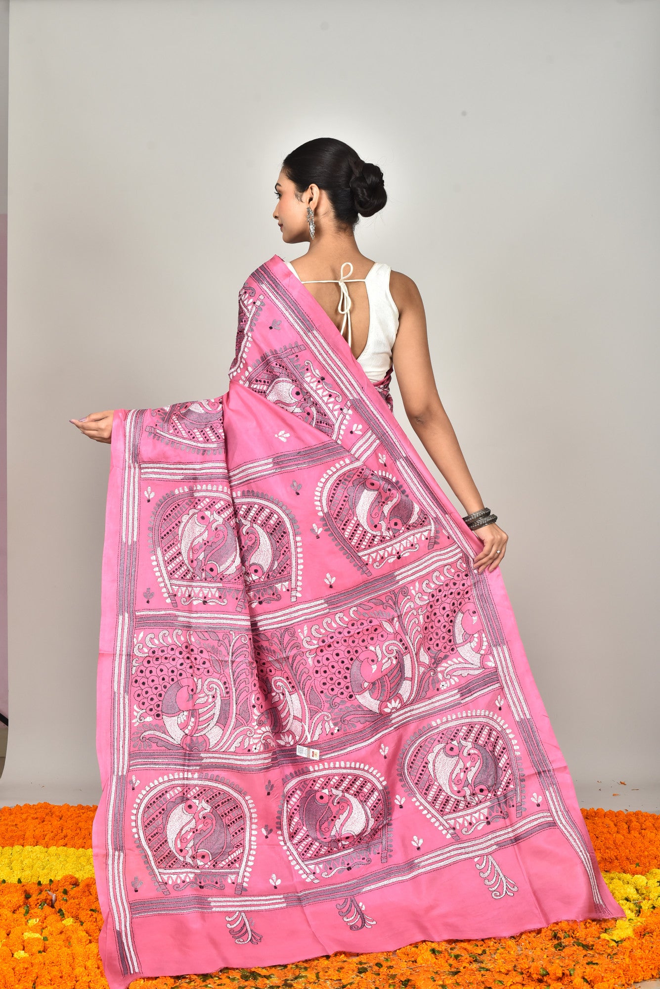 BANGALORE SILK KANTHA SAREE Thumbnail