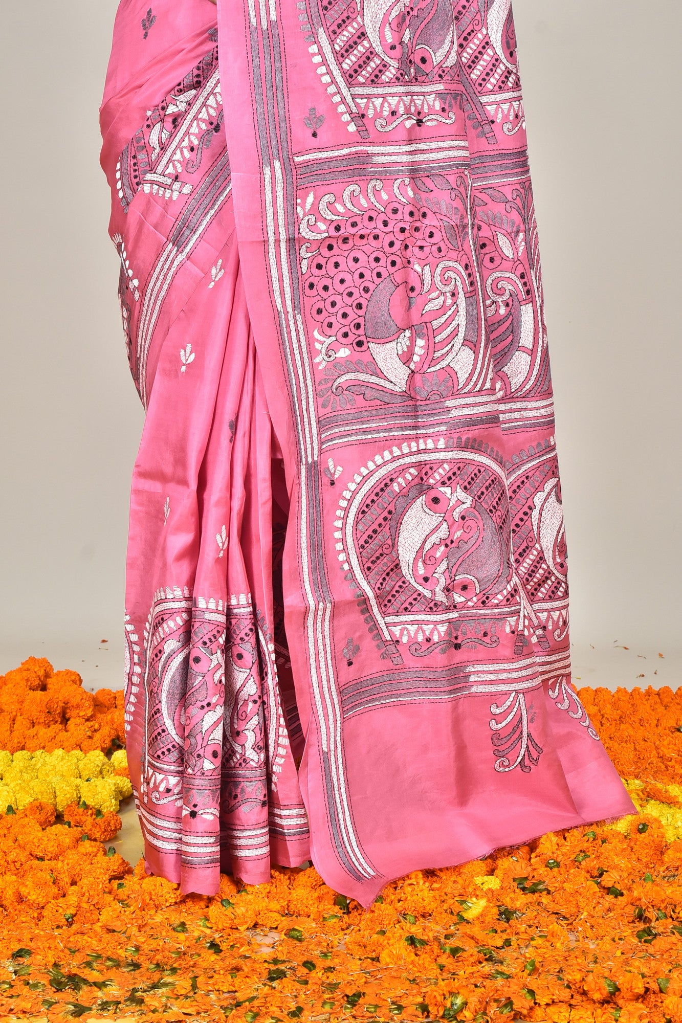 BANGALORE SILK KANTHA SAREE Thumbnail