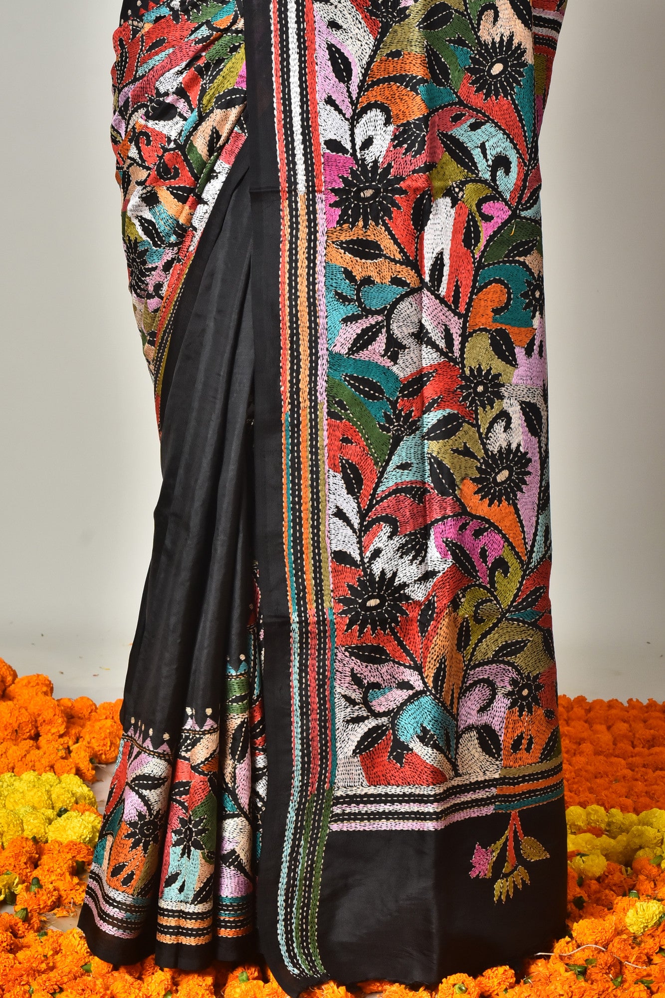 BANGALORE SILK  KANTHA SAREE Thumbnail