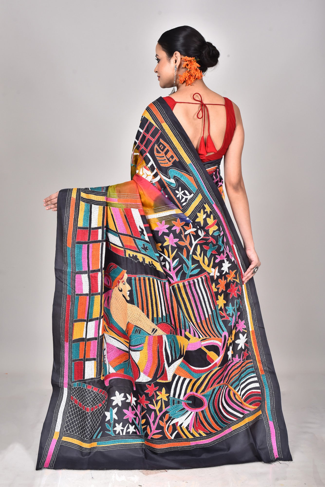 BANGALORE SILK KANTHA SAREE Thumbnail