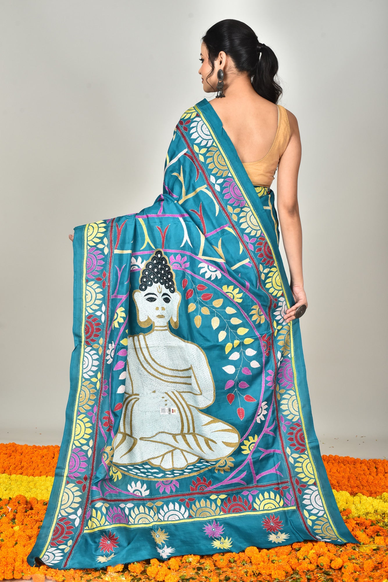 BANGALORE SILK  KANTHA SAREE Thumbnail