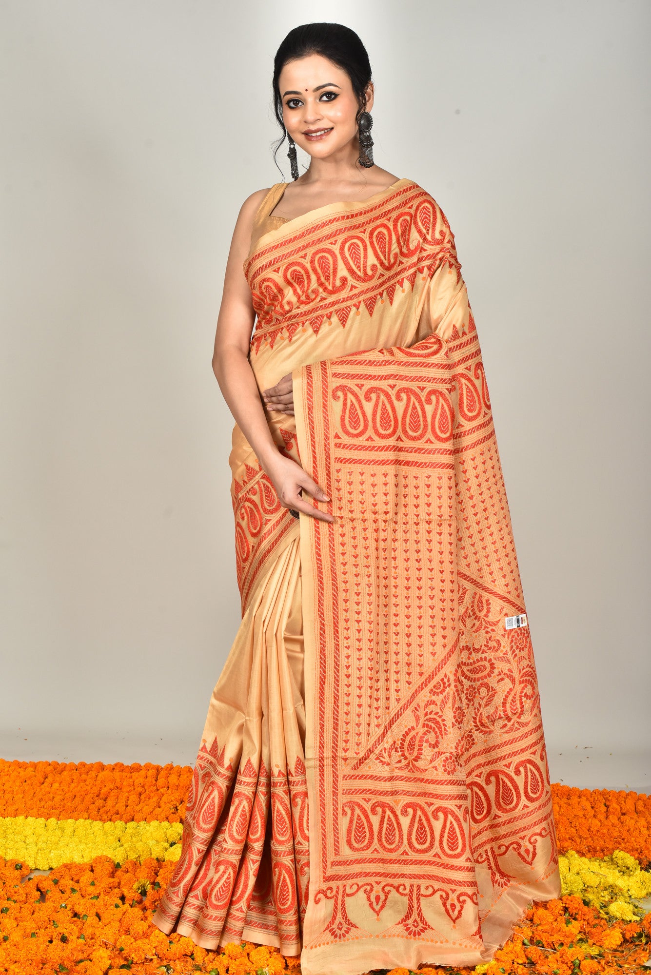 BANGALORE SILK  KANTHA SAREE Thumbnail