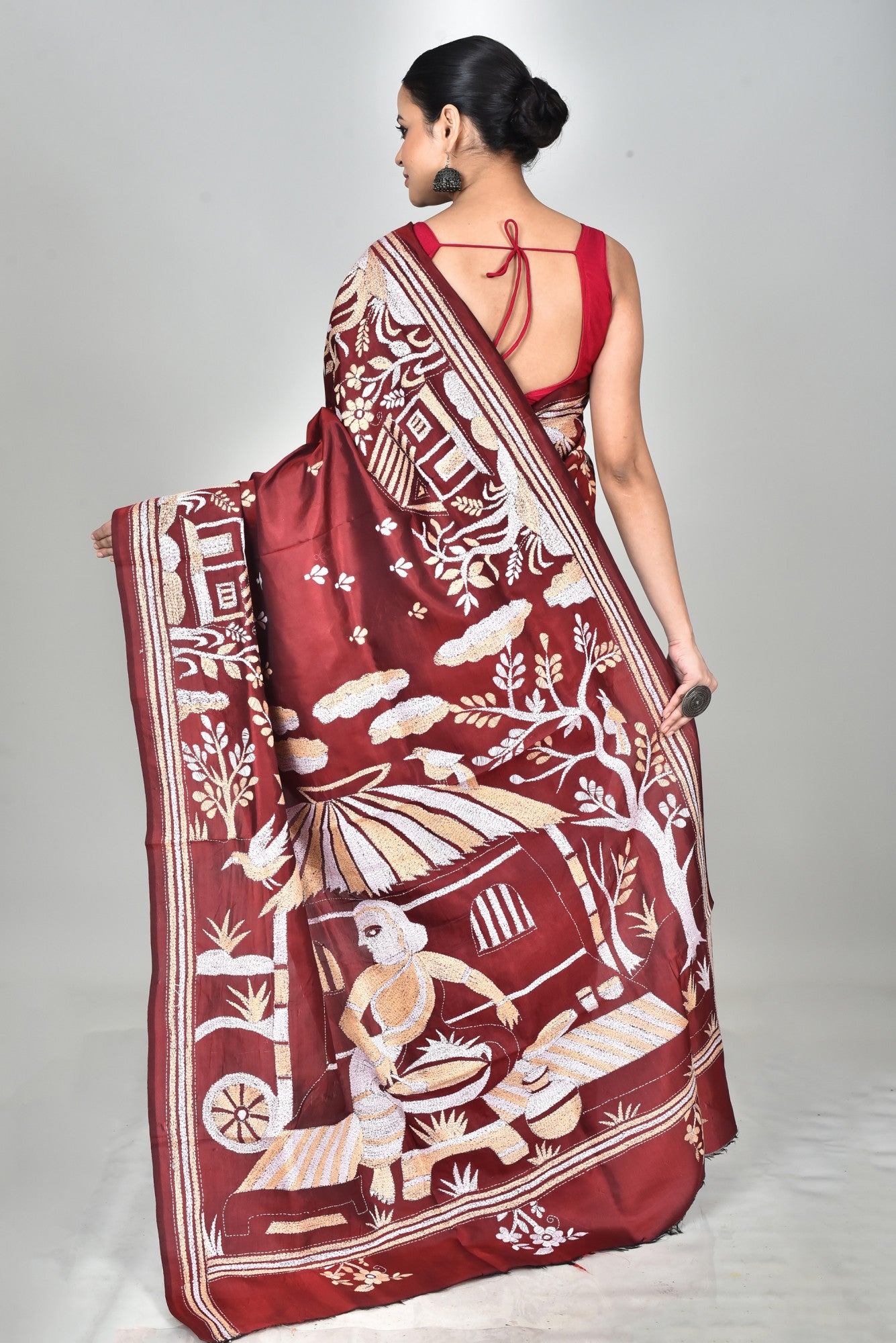 BANGALORE SILK KANTHA SAREE Thumbnail
