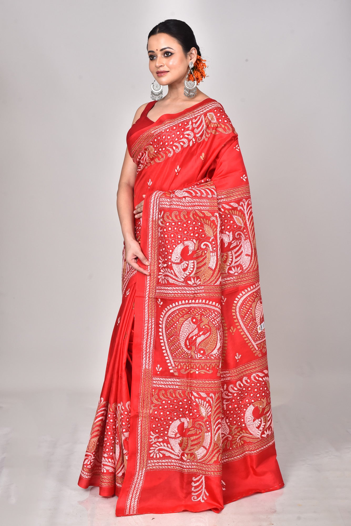 BANGALORE SILK REVERSE KANTHA SAREE Thumbnail
