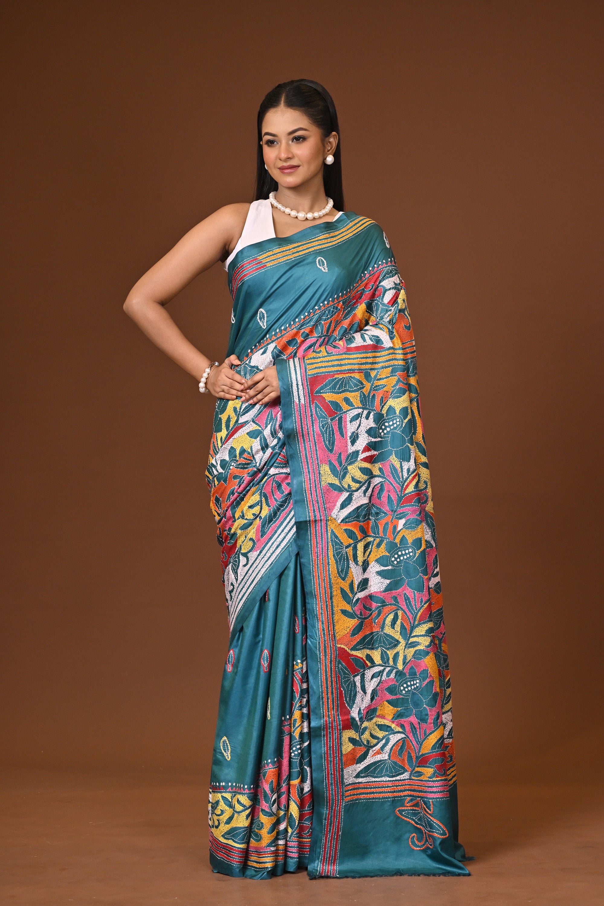 Blended Silk Kantha Saree