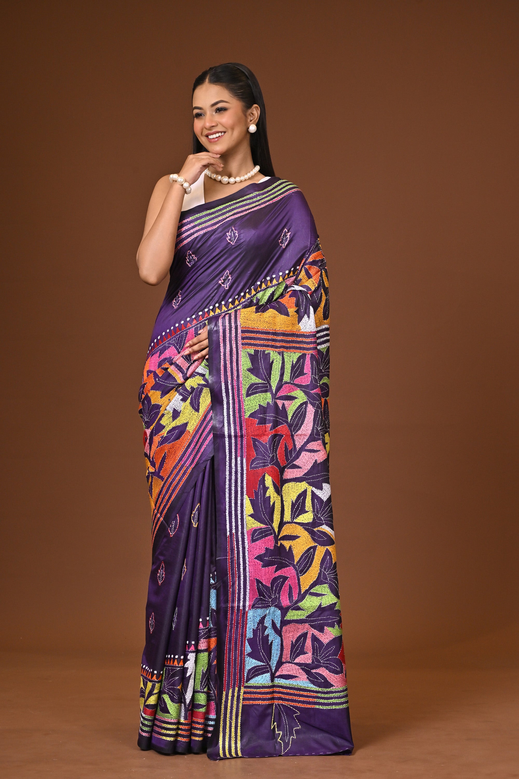 Blended Silk Kantha Saree