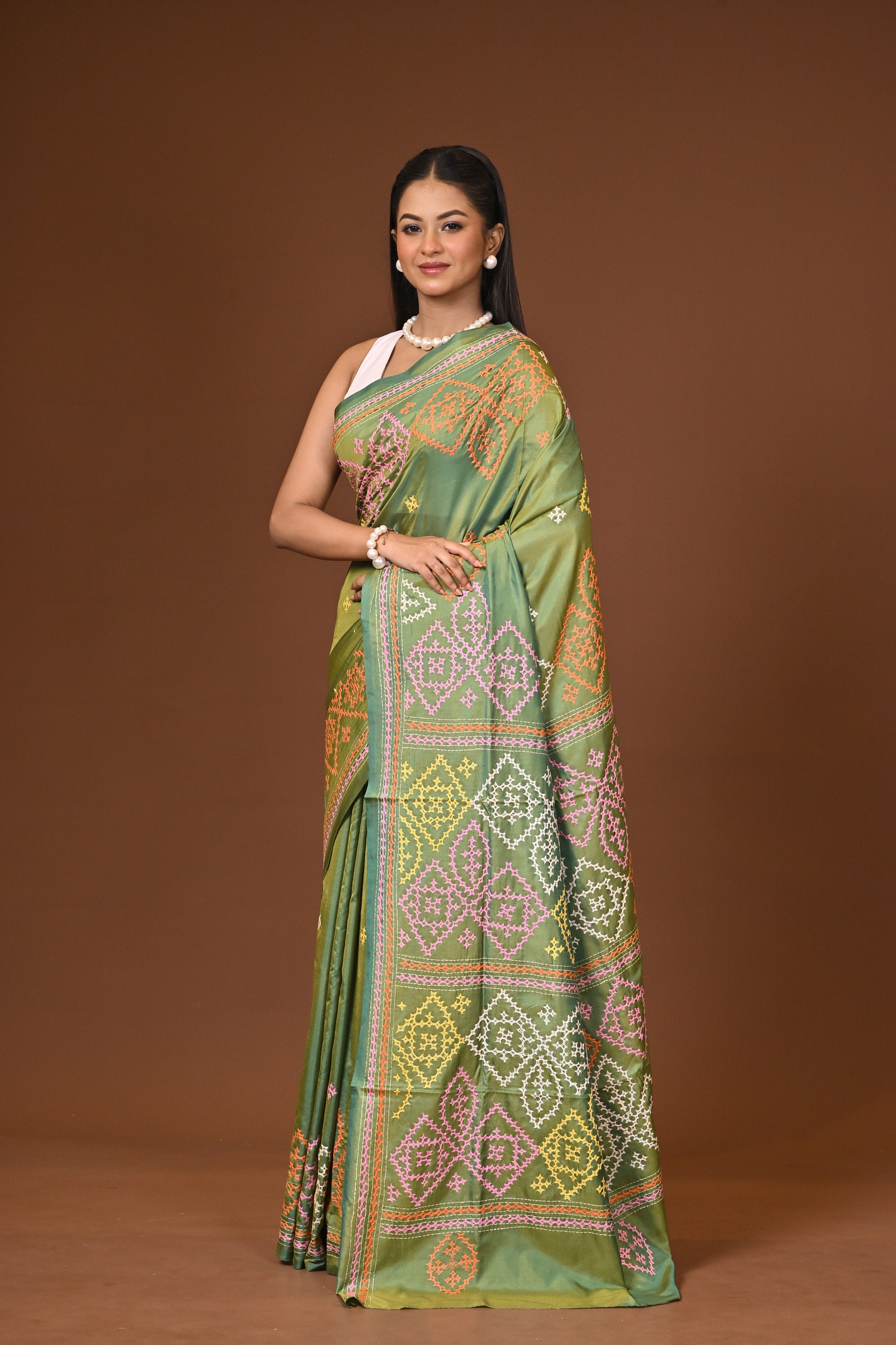 Blended Silk Kantha Saree