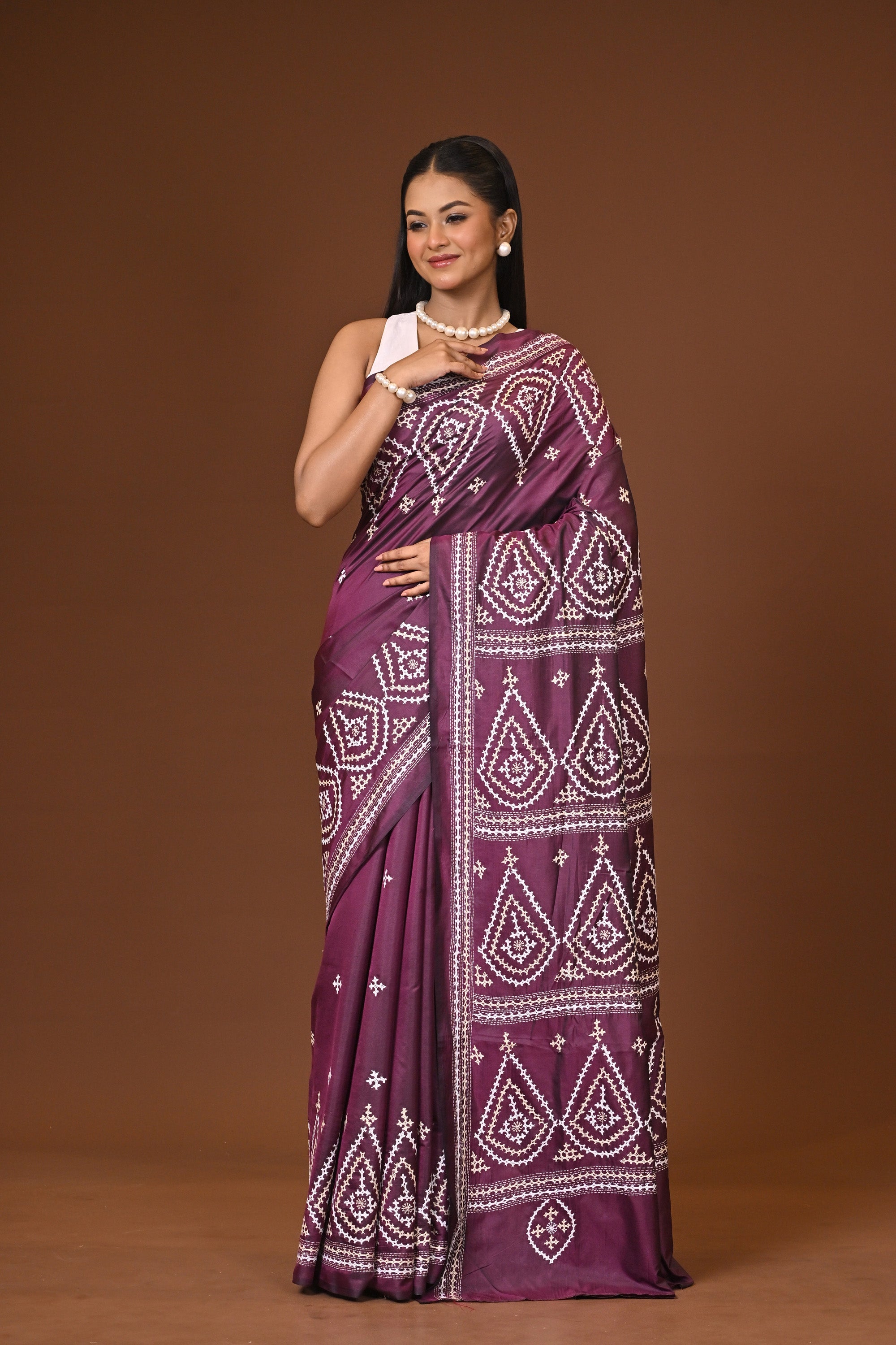 Blended Silk Kantha Saree