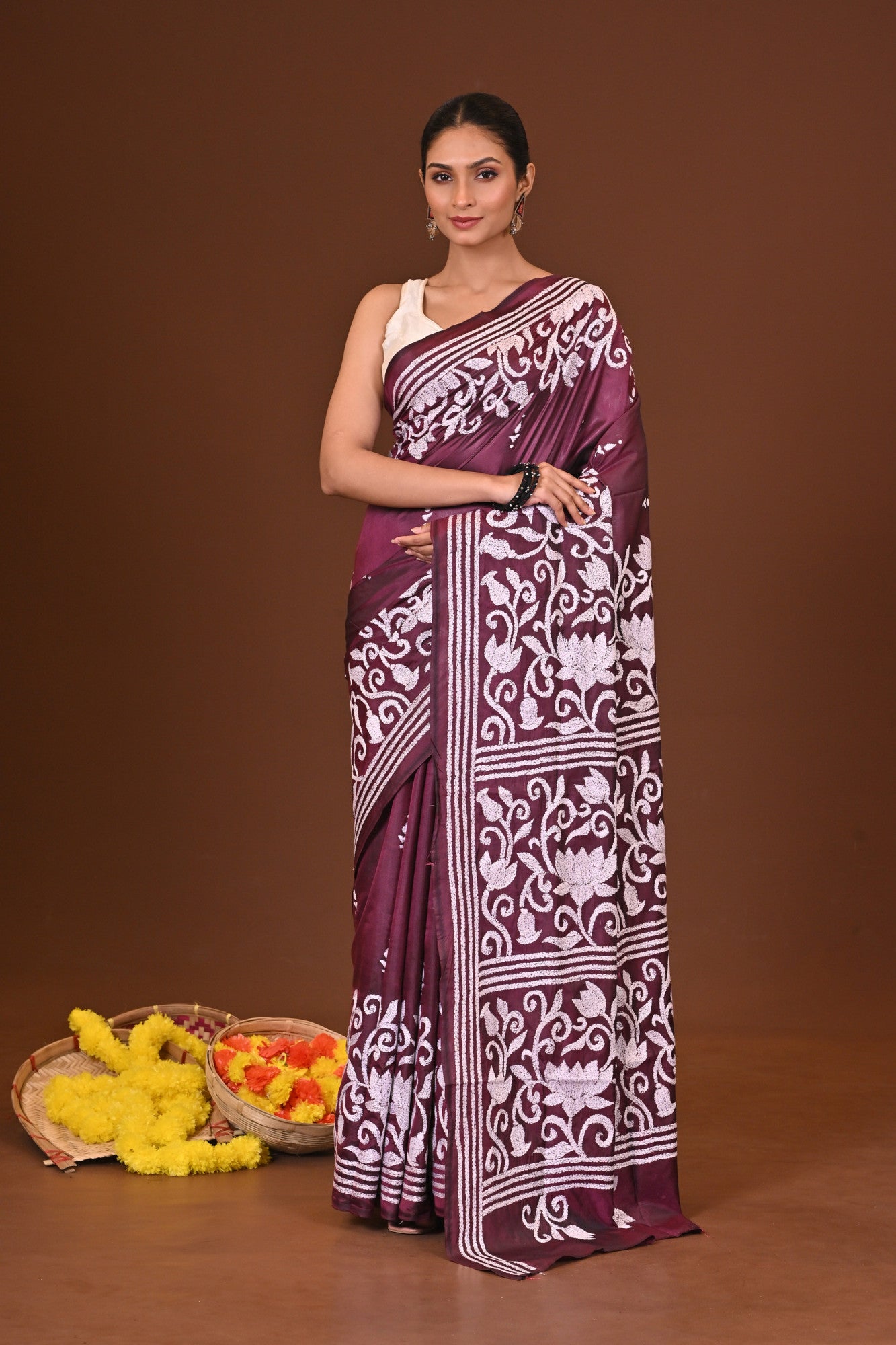 CHITRANGADA BLENDED SILK KANTHA SAREE