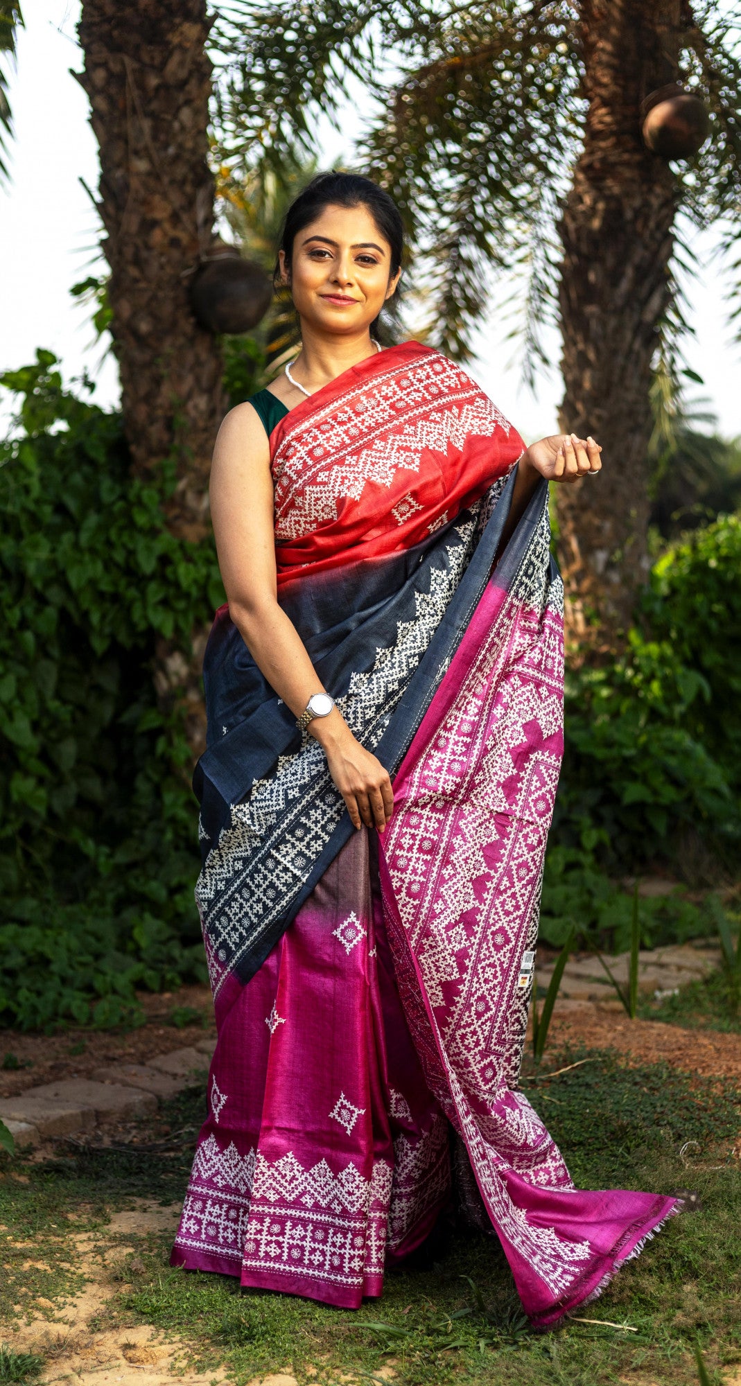 PURE SILK KANTHA SAREE