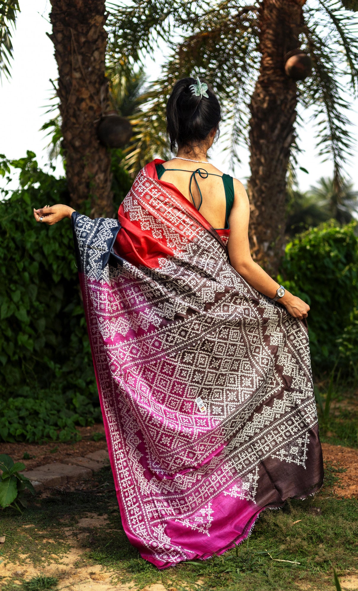 PURE SILK KANTHA SAREE