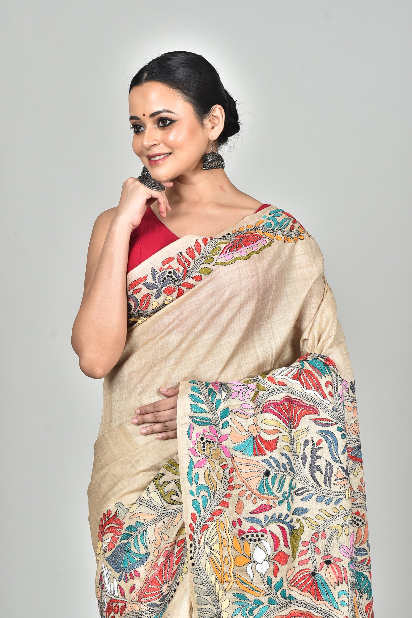 GACHI SILK KANTHA SAREE Thumbnail