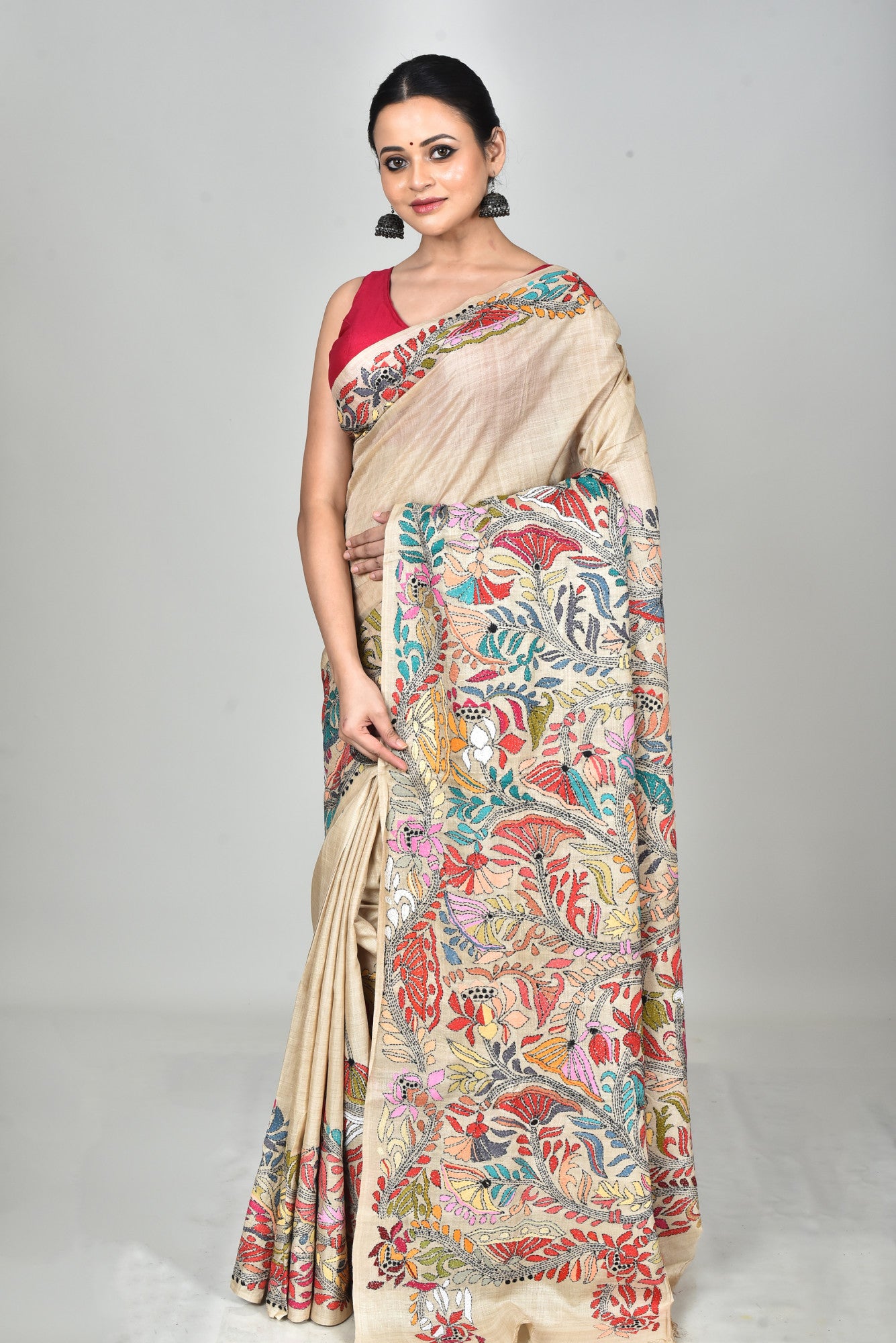 GACHI SILK KANTHA SAREE Thumbnail