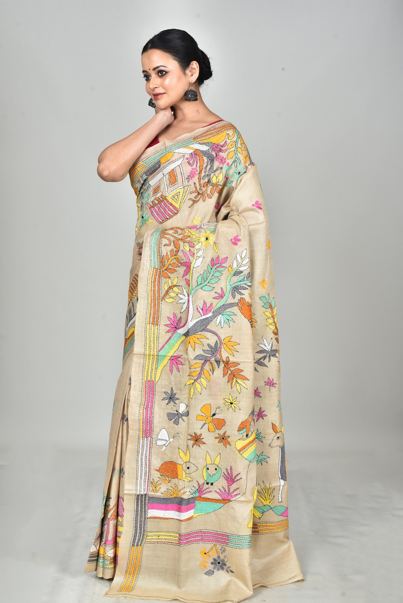 GACHI SILK KANTHA SAREE Thumbnail