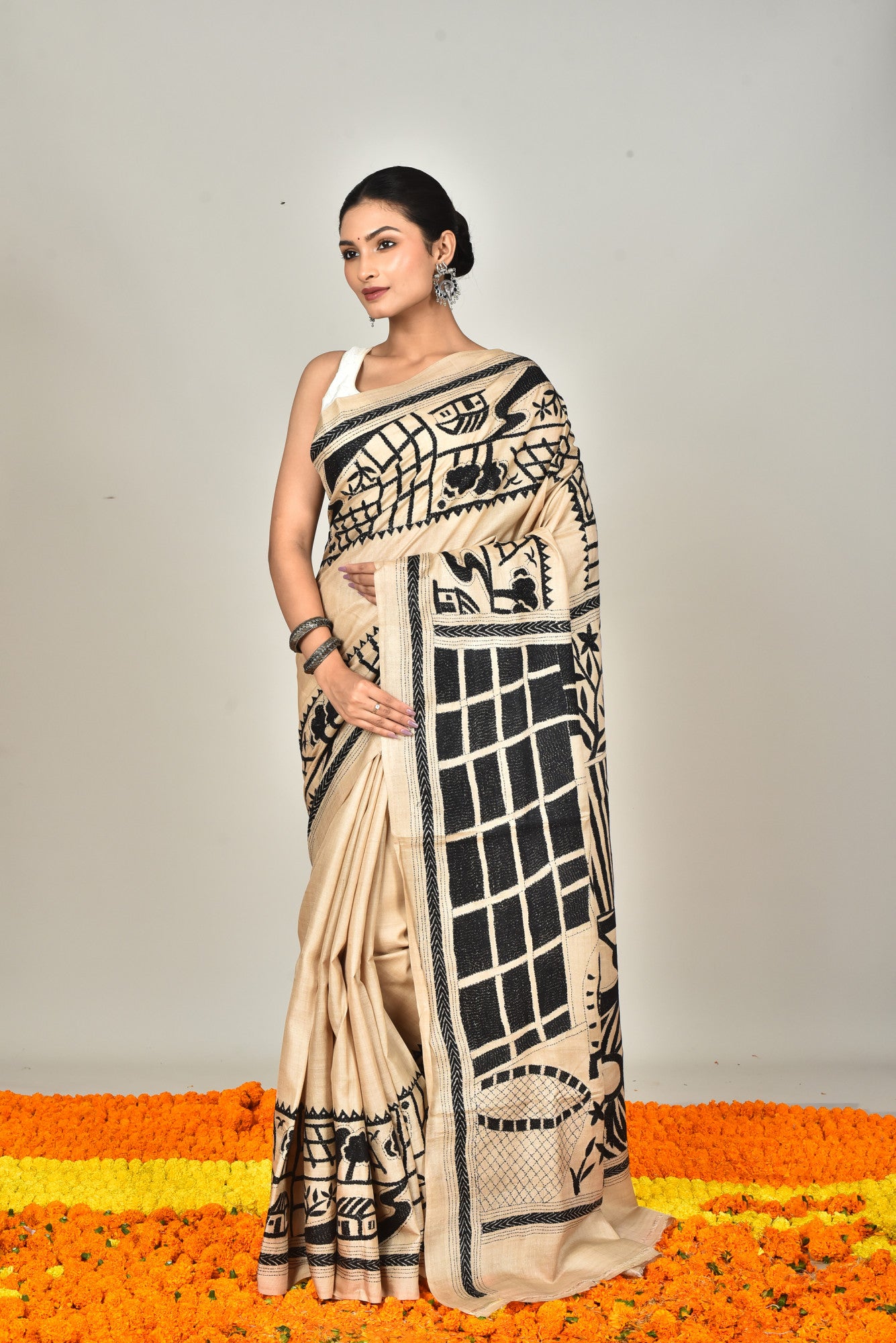 GACHI SILK KANTHA SAREE Thumbnail