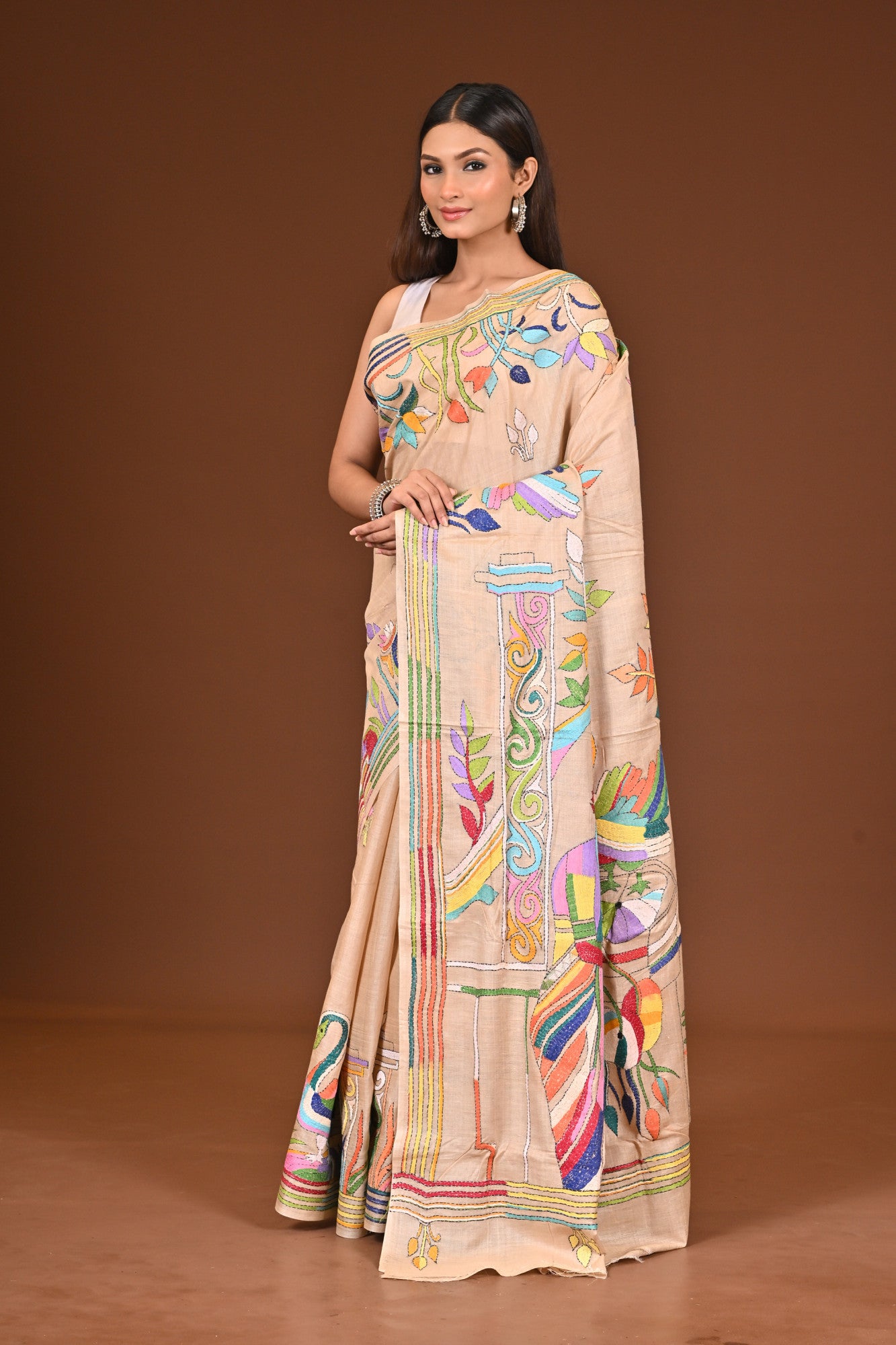 GACHI SILK KANTHA SAREE Thumbnail