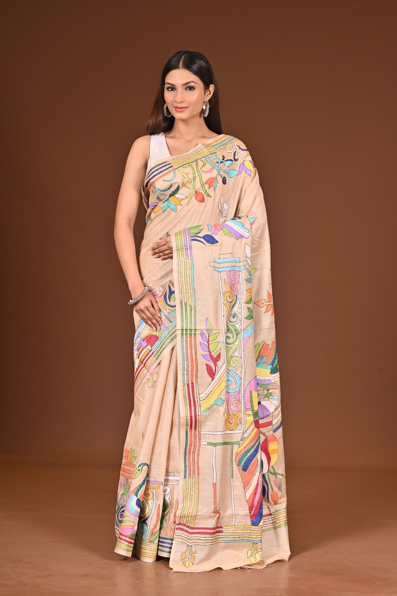 GACHI SILK KANTHA SAREE Thumbnail