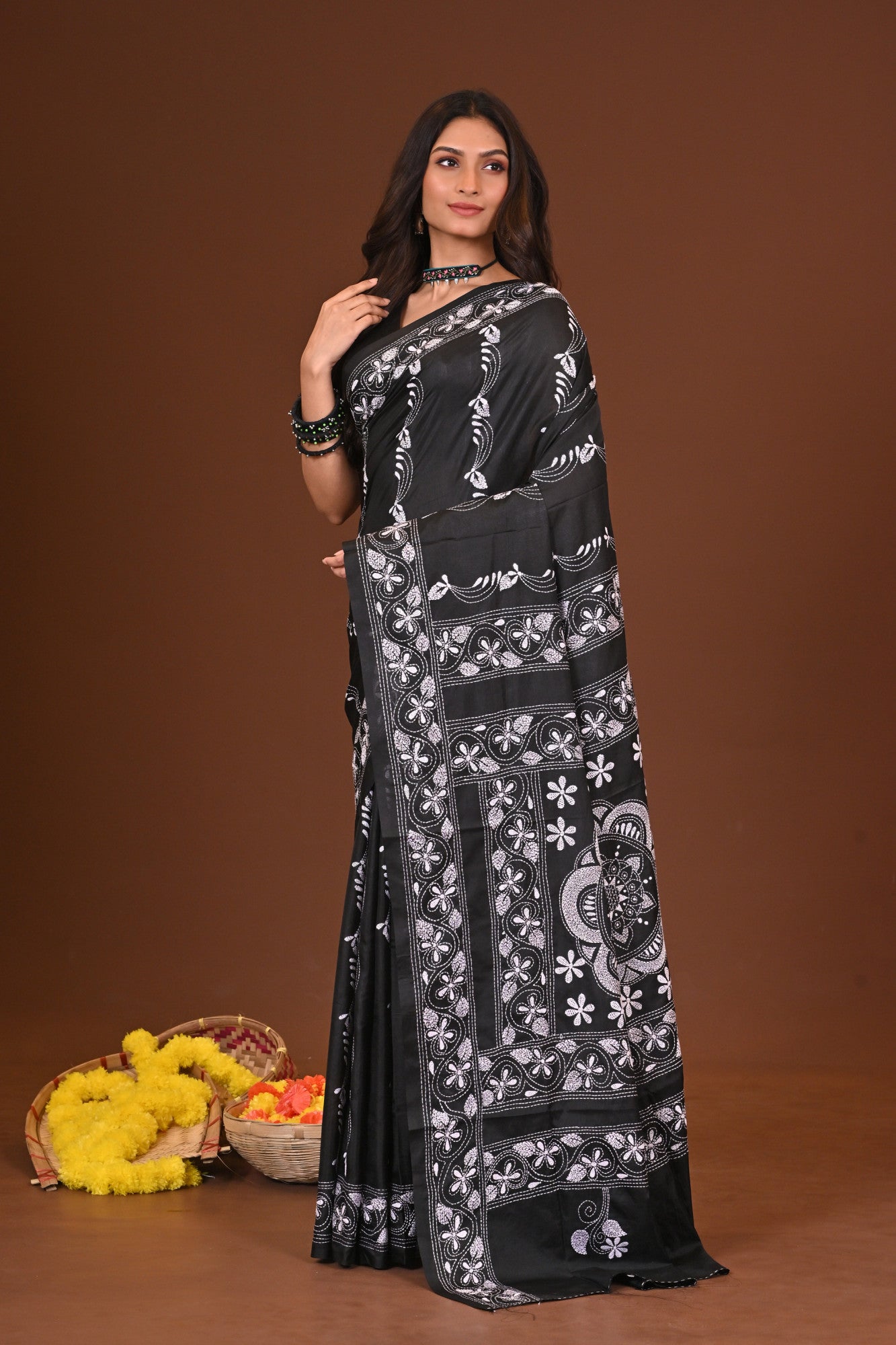 Gahana Blended Silk Kantha Saree Thumbnail